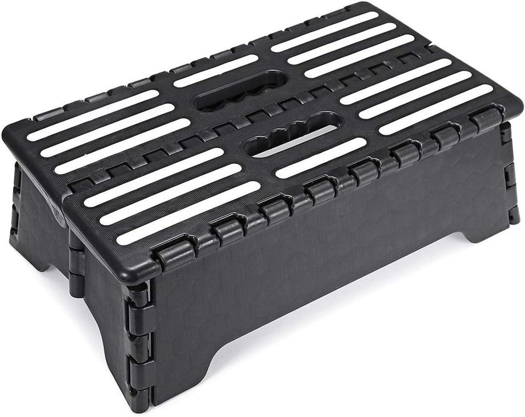5 Inch Folding Step Stool with Non-Slip Mat. Made of Incombustible Plastic, Can Withstand Over 250 Pounds. Collapsible Step Suitable for Kitchen, Bathroom, Bedroom, Camping, Travel ect