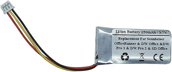 2 x 250mAh 3.7V Replacement Battery For Sennheise r OfficeRunner, DW Office, DW Pro1, DW Pro2, DW Pro2 ML, DW Office ML, SD Office, SD Office ML, SD Pro1, SD Pro1 ML, SD Pro2, SD Pro2 ML, MB Pro series