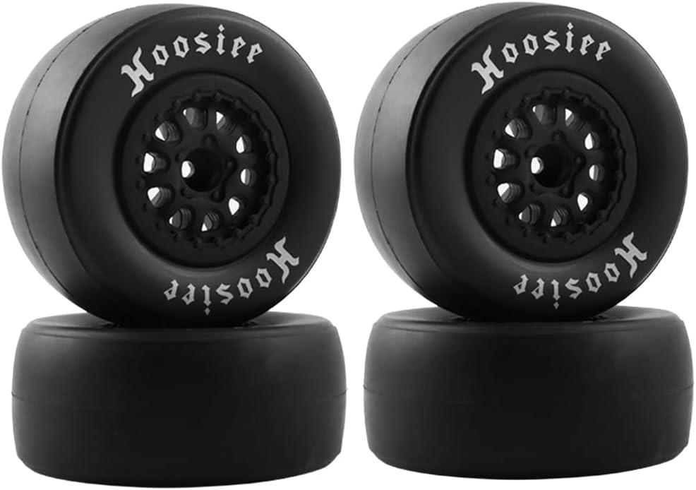 1/10 Racing Short Course Truck Slick Tires 12mm Hex Wheels and Tires Rubber RC Truck Tires for TRAXXAS Slash ARRMA Senton LOSI 1/10 RC Truck Upgrade Parts (4Pcs)