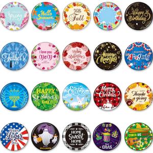 Flutesan 20 Pcs Glass Holiday Magnet for Whiteboard, Mini Decorative Seasonal Magnets, Winter, Dishwasher Whiteboard Blackboard Classroom Office