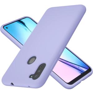 Galaxy A11 Case 6.4 inch (2020), Soft Liquid Silicone Protective and Anti-Scratch Microfiber Lining Shockproof Compatible with A11 Cover (Purple)