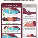 Momcozy Pregnancy Pillows for Side Sleeping, J Shaped Maternity Body Pillow for Pregnancy, Soft Pregnancy Pillow for Head Neck Belly Support, Blue