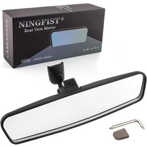 Universal Car Rear View Mirror Accessories - NINGFIST Premium Wide Angle Rearview Mirror with Mounting Base, Fit for Toyota Corolla/RAV4, Nissan Altima/Rogue Jeep Chevrolet& Most Vehicles (10.6 inch Universal Fit)