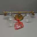 Bathroom Light Fixtures Brushed Gold Vanity Light Over Mirror with Clear Glass 3-Lights, L 20" x H 8.5" x W 6"