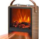 Electric Fireplace Heater for Indoor Use, 1500W/750W Space Heater Fireplace with 3D LED Flame, Double Safety Protection, Portable Fireplace Heater for Home Office Christmas Decoration