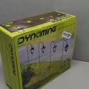 Dynaming 4 Pack Solar Flame Hanging Lights Outdoor, Halloween Solar Flickering Flame LED Garden Lanterns with 4 x 38 Inch Shepherd Hooks, Christmas Lighting for Lawn Patio Yard Pathway Driveway (Warm White)