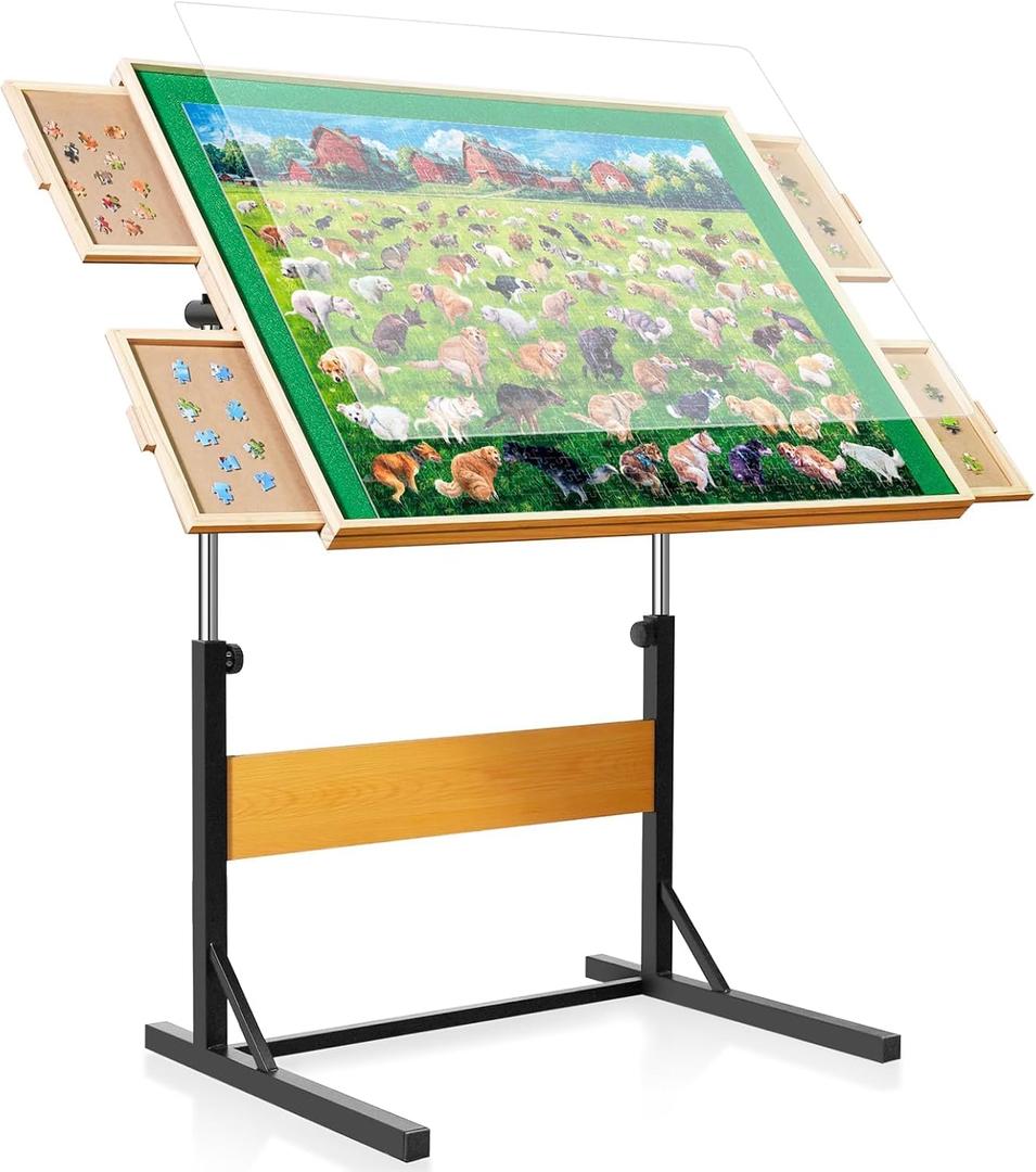 ALL4JIG 2000 Pieces Puzzle Table for Adults Gifts, Wooden Jigsaw Puzzle Table with 4 Drawers, Upgraded Stability & Optimized Lightweight Design, Puzzles for Adults (Easy Assembly  No Wheels)