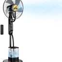 NovaMist Upgraded Misting Fan with 4L Large Water Tank | 1.06 Gallon Fine Mist Fan, 5 Speeds 3 Modes Misting Standing Fan with Remote, Floor Fan for Home, Bedroom, Patio