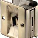 Prime-Line N 6774 Pocket Door Privacy Lock with Pull - Replace Old or Damaged Pocket Door Locks Quickly and Easily  Antique Brass (Single Pack)