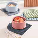 2 x Clean & Pure Silicone Trivets for Hot Pots and Pans - Stylish and Colorful Pot Holders, Heat Resistant Mats for Countertop, Hot Pads, Modern Multi-Purpose Trivet Mat, Coasters (Set of 2) (Grey) (Gray)