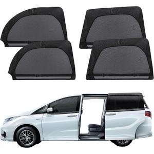 ZATOOTO Car Window Screen for MPV Minivan Truck, 4 Pack Single Layer Covers for Sliding Door Large Square Windows, Shade for Baby Family Pets Camping Sleeping, Black