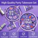 169Pcs Purple Music Birthday Decorations Pop Star Party Decorations Purple Birthday Plates Napkins Cups Banner Cutlery, Purple Party Supplies, Serves 24