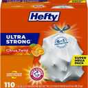 Hefty Ultra Strong Tall Kitchen Trash Bags, Citrus Twist Scent, 13 Gallon, 110 Count