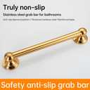 Heavy Duty ADA Grab Bar for Seniors - 16/24/32 Inch Stainless Steel with Reinforced Plastic Base, 500lb Capacity Safety Rail (Matte Gold, 16 inch)
