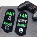 Folouse Mens Valentines Day Gifts for Him Boyfriend Husband, Easter Basket Stuffers for Teens Boys, Funny Gaming Socks (One Size, Gamegreen)