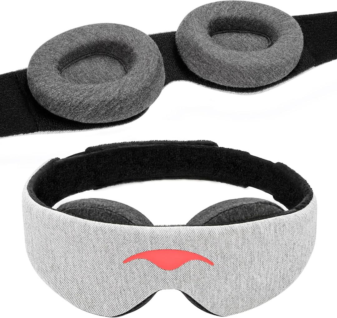Manta Sleep Mask - 100% Light Blocking, Adjustable Sleeping Mask with Detachable Eye Cups, Ultra Comfortable for Women & Men, Zero Pressure on Lashes, Perfect for Travel/ Shift Work