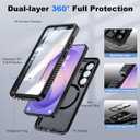 ANTSHARE for Samsung Galaxy S26 Case Waterproof, Built-in Lens & Screen Protector, [Compatible with MagSafe] Shockproof Dropproof Translucent Matte Full Body Phone Case for S26 6.3"- Black