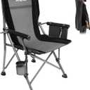 XGEAR Camping Chair with Padded Hard Armrest, Sturdy Folding Camp Chair with Cup Holder, Storage Pockets Carry Bag Included, Support to 400 lbs, 22.83d X 22.83w X 37h in
