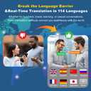 Wireless Earbuds, Real-Time AI Translation Earbuds,144 Languages Language Translator Earbuds, AI Wireless Bluetooth Headphones, Translating Earbuds, Ear Pods Wireless, Perfect for Travel, Business (M76-Black)