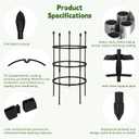 3-Plant Support, 19.6 inches in Diameter × 39 inches high; Plant Support for Peonies; Stackable Metal core Poles with PVC Coating; Garden Support Frames for Plants Such as Tomatoes and Peonies