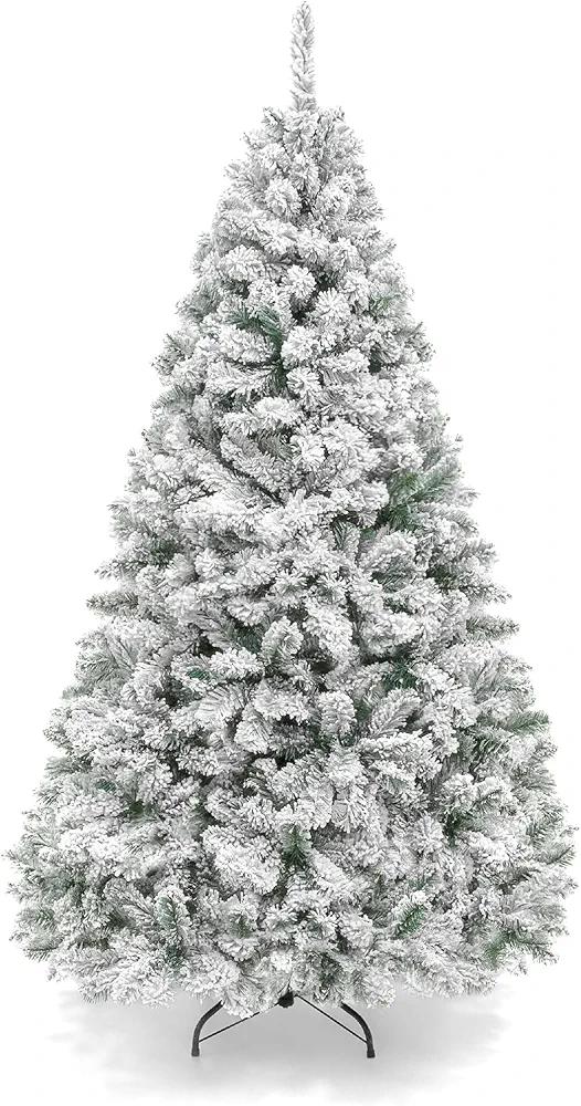 Best Choice Products Artificial Christmas Tree, 6ft Unlit Snow Flocked Design Pine Tree, Full Appearance Snowy w/Easy Assembly, Metal Stand Best Choice Products Artificial Christmas Tree, 6ft Unlit Snow Flocked Design Pine Tree, Full Appearance Snowy w/Easy Assembly, Metal Stand