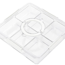 Platters Plastic Divided Serving Tray Large Capacity with Lid Food Compartment Organizer for Desserts Seasonings