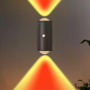 LED Wireless Wall Sconce with 7 Colors Changing, Motion Sensor Light Indoor, 1500mAh Rechargeable Battery Operated Wall Sconces for Bedroom Bedside Hallway Courtyard Doorway (Black)