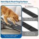 HBTower 67" Long & 17.3" Wide Folding Dog Ramp for Car, SUV & Truck Portable Pet Ramp with Non-Slip Surface, Extra Wide Steps for Large Dogs Up to 250LBS