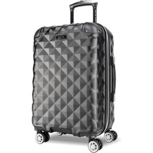 Kenneth Cole REACTION Diamond Tower Collection Lightweight Hardside Expandable 8-Wheel Spinner Travel Luggage, Black, 20-Inch Carry On