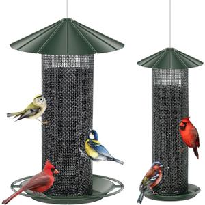 2 Pack Bird Feeder for Nyjer/Thistle Seeds,Finch Bird Feeder,Metal Mesh Bird Feeder,Bird Feeders for Outdoors Hanging,Attracting Finch,Cardinal,Chickadee and More Wild Bird