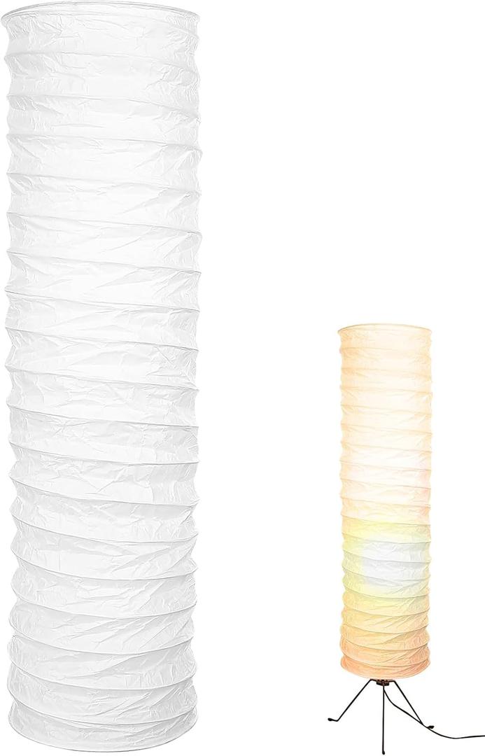 Paper Floor Lamp Shade Decorative Lampshade Japanese Style Standing Lamps Protector Covers Replacement for Living Room Bedside Hotel Floor Table Lamp Floor Light Shade