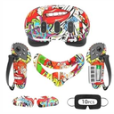 Silicone Cover Set for Meta Quest 3, Upgraded Design Full Protection for Quest 3, 4 in 1 VR Accessories Protective Cover for Oculus Quest 3, Ideal Present for Birthday and Christmas (Street Graffiti)