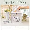 OurWarm White Wedding Card Box with Lock, PVC Gift Card Box for Wedding Reception, Eucalyptus DIY Wedding Envelope Money Card Box for Party Graduation Birthday Baby Shower Decorations