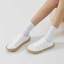 POVOGER Women's Canvas Sneakers,Slip-On Low Top Lace Up with Cushion | Breathable Canvas, Lightweight, Rope-Jute Trim, Non-Slip Sole, Cushioned Insole for Walking & Casual, Size US 9,5