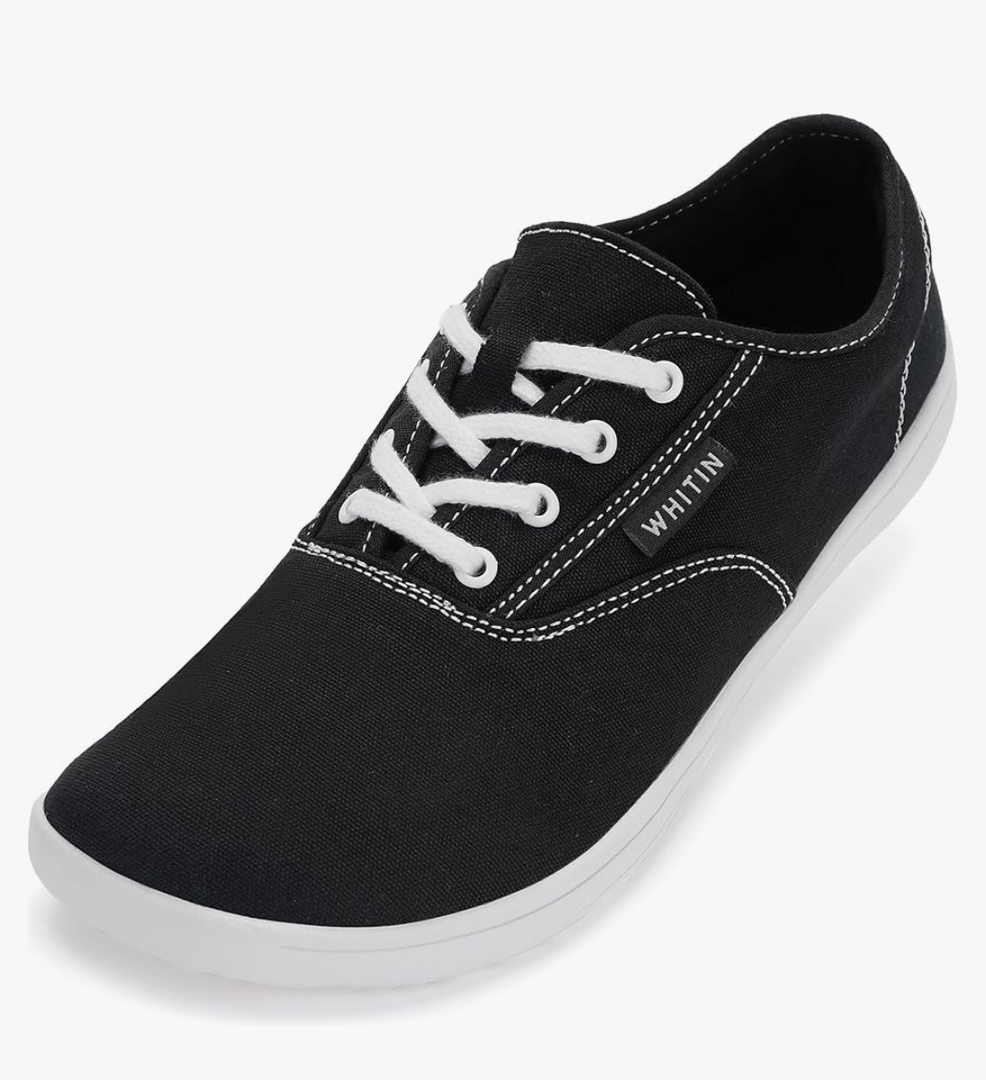 WHITIN Men's Wide Canvas Barefoot Sneakers | Zero Drop Sole | Minimalist Footwear Size 39