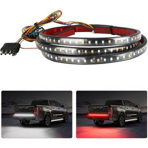 Truck Tailgate Light Bar, LED Single Row Tailgate Light Strip with Red Running Brake Lights Turn Signal White Reverse Light, IP67 Waterproof Light Strip for Cargo Truck SUV RV Boat (60'')