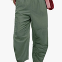 Bianstore Women's Baggy Wide Leg Barrel Pants Casual Elastic Waist Palazzo Harem Pants with Pockets, Green, Size S
