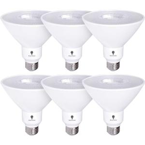 6 Pack High Power Outdoor PAR38 17W 170Watt Equivalent 1700 Lumens LED Cool White Dimmable Flood Light Bulb Waterproof E26 5000K Daylight Bulbs - Security Backyard Garage Led Spotlight