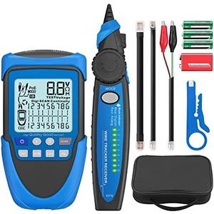 YGiTK Network Cable Tester, PoE Cable Tester for CAT5, CAT5e, CAT 6, CAT 7 CAT 8, RJ45, Multifunction Power Over Ethernet Tester, Cable Voltage Tester Line Location Finder Cable Tracer, Wire Tracker