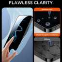 DIMONCOAT 4-PACK TOP 9H+ Glass for iPhone 15 Pro Max Privacy Screen Protector [Auto Alignment Kit] [10X Military Protection] UNBREAK Tempered Glass Film for iPhone 15 Pro Max 6.7 inch Case-Friendly