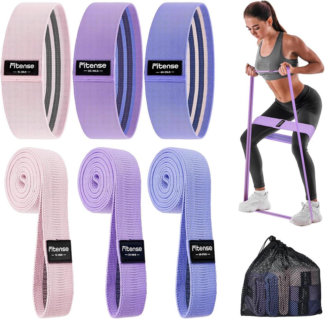 Fabric Resistance Bands for Working Out - Booty Bands for Women Men with Workout Bands Guide, Exercise Bands Resistance Bands Set for Leg, Butt, Glute Bands for Home Gym Fitness, Yoga, Pilates