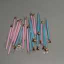 Thenshop 24 Pcs Heart Shaped Pens Retractable Metal Cute Pens 1.0 mm Black Ink Ballpoint Decorative Engagement Gifts for Women Wedding Bridal Shower Sleepover Party(Pink, Blue)