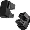 EZDIY-FAB Shield Series 8-Pin PCIe GPU Power Adapter,180-Degree U-Turn Angled Connector, Aluminum Design for Graphics Cards  Standard Type,Black-2 Pack