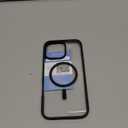 FNTCASE for iPhone 16 Pro-Max Case: Clear Magnetic Phone Cases with Screen Protector Compatible with Magsafe Slim Anti Yellowing Rugged Shockproof Protective Transparent Cell Cover (B-Black)