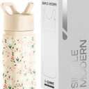 Simple Modern Kids Summit Water Bottle with Straw Lid | 14oz Stainless Steel Cup Insulated Tumbler for Toddlers, School | Chloe Floral