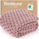 Bedsure Dusty Rose Throw Blanket for Couch - 350GSM Fluffy Plush Bubble Blanket for Bed Home Room Decor, GentleSoft Cute Fleece Soft Cozy Gifts for Women Girls, 08 - Dusty Rose, Throw (50" x 60")