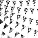 2 x 100Ft Black and White Checkered Flag Banner, Racing Pennant Banner, Race Car Birthday Party Decorations Supplies