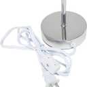 Simple Designs LT2007-WHT Chrome Mini Basic Table Lamp with Fabric Shade, White (No Bulb)