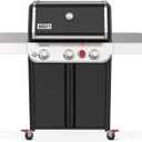 Weber Genesis E-325 Liquid Propane Gas Grill for Outdoor Cooking, 3 Burners, Black Porcelain-Enameled, Cast-Iron Grates, PureBlu Burners & Sear Zone