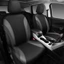CAR PASS Line Rider Sporty Front Seat Covers, Gray Car Seat Covers Two Front Seats Only, Airbag Compatible, Universal Fit Sedans, Cars, Vans, SUV, Truck(Black and Gray)
